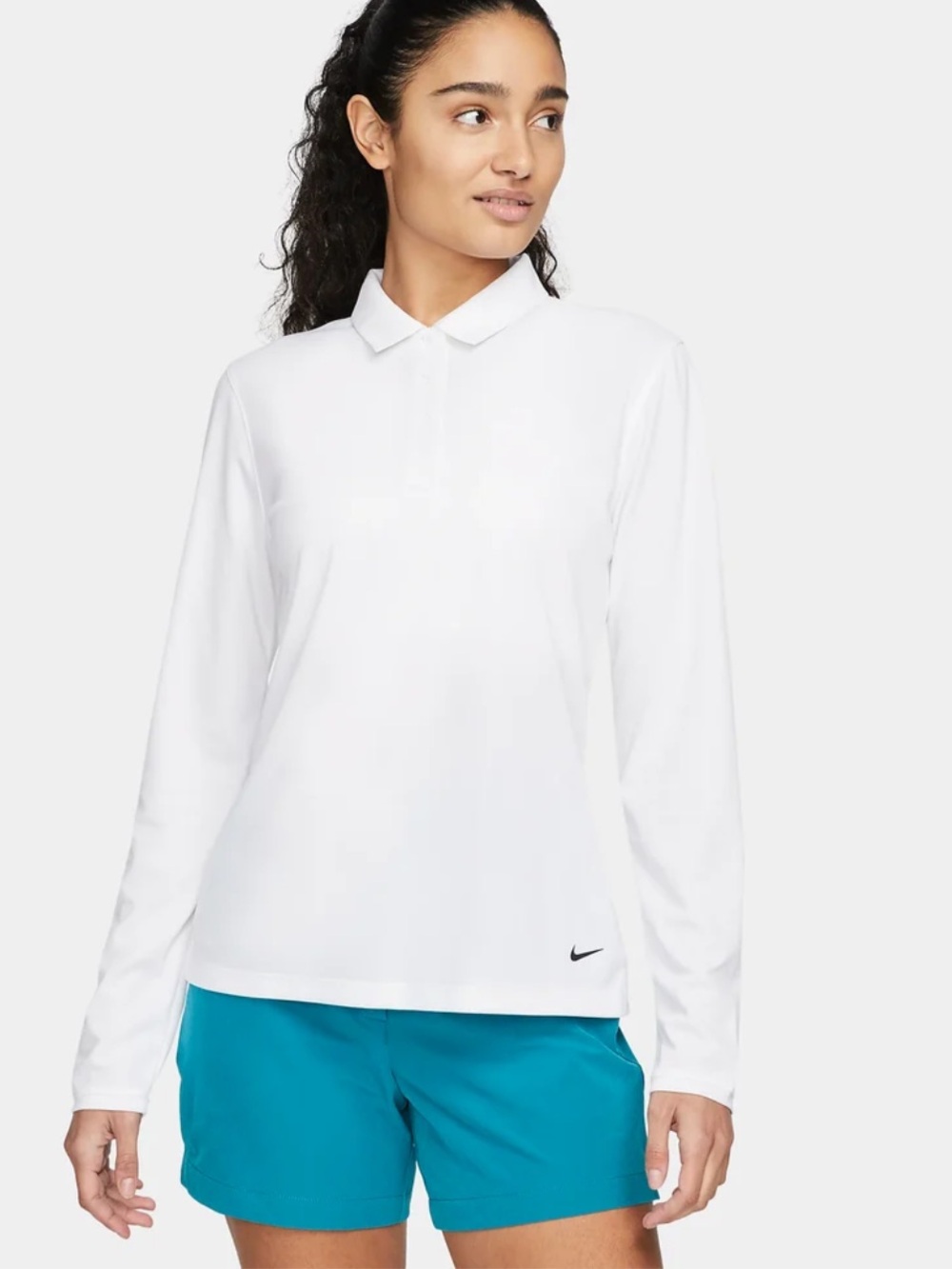 NWT Nike White Long-Sleeve Polo Shirt size XL